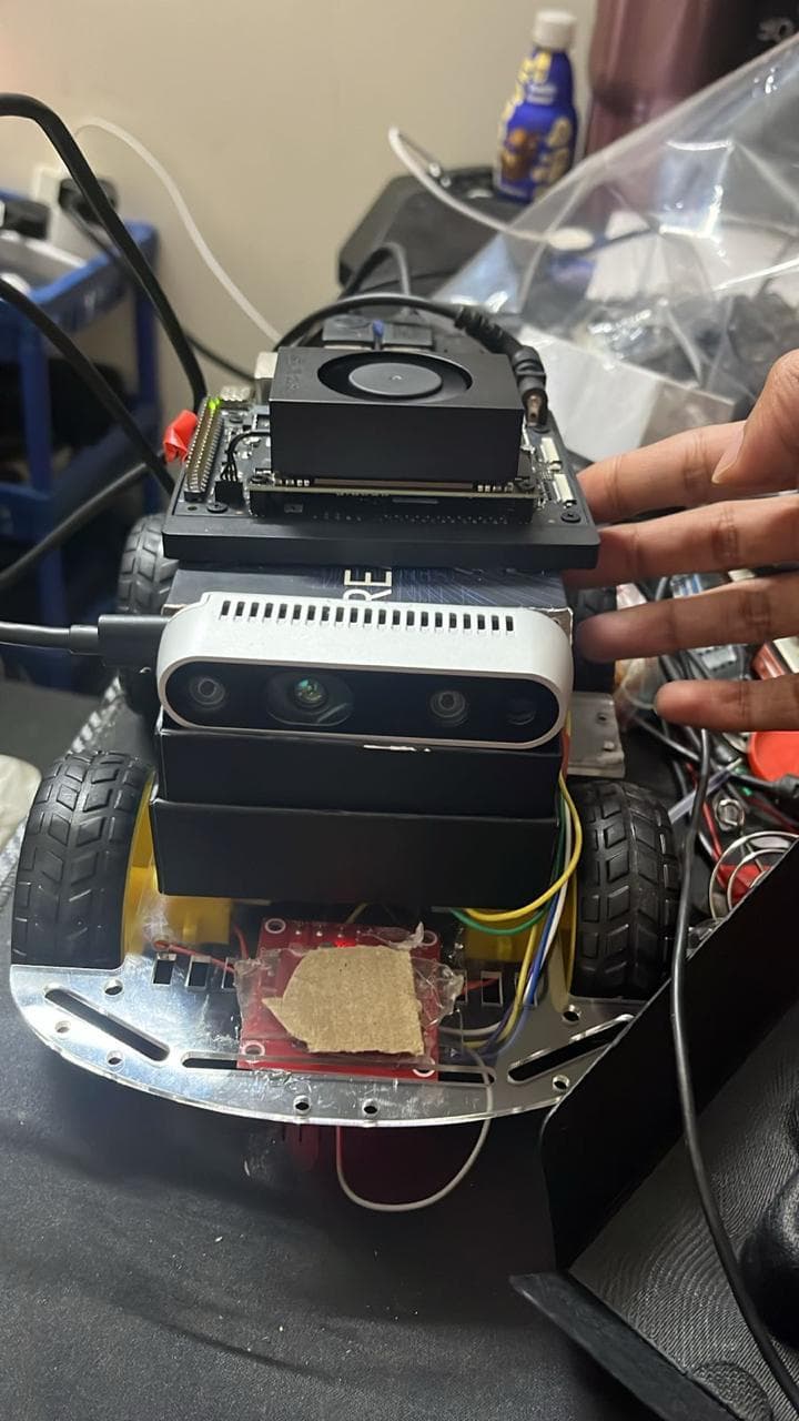 Kurat — RealSense D435i and Jetson Orin Nano on a four-wheel chassis