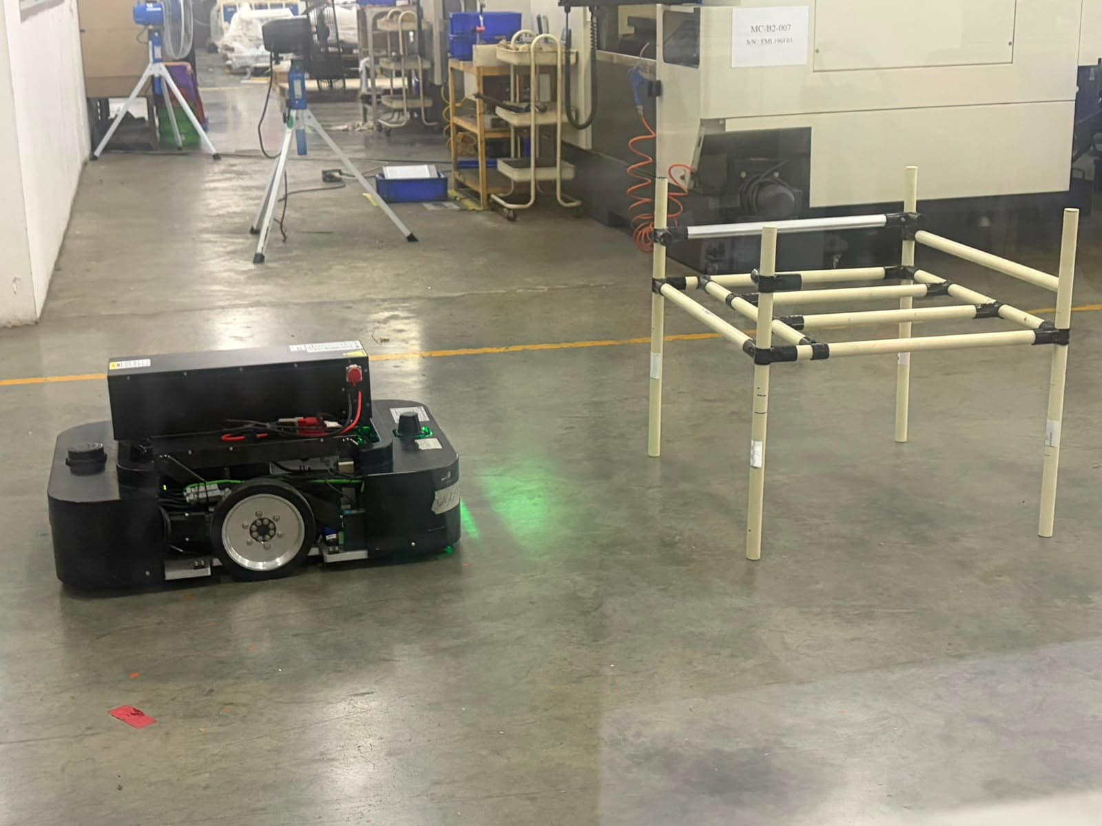 SMR300 on the factory floor, squaring up to a shelf